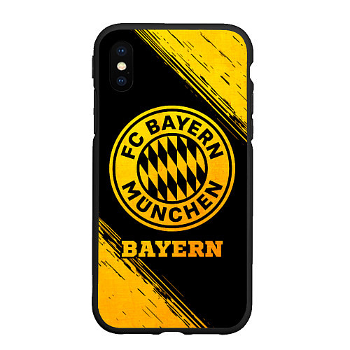 Чехол iPhone XS Max матовый Bayern - gold gradient / 3D-Черный – фото 1