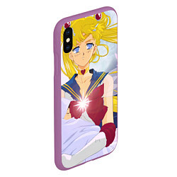 Чехол iPhone XS Max матовый Sailor Moon Усаги Цукино и младенец, цвет: 3D-фиолетовый — фото 2