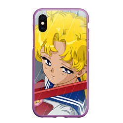 Чехол iPhone XS Max матовый Sailor Moon Усаги Цукино грустит, цвет: 3D-фиолетовый