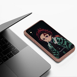 Чехол iPhone XS Max матовый Истребитель демонов Тандзиро Камадо, цвет: 3D-коричневый — фото 2