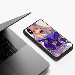 Чехол iPhone XS Max матовый Genshin Impact Сангономия Кокоми drip, цвет: 3D-черный — фото 2