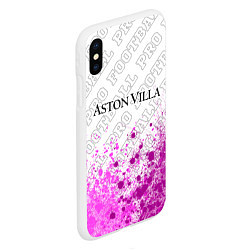 Чехол iPhone XS Max матовый Aston Villa pro football посередине, цвет: 3D-белый — фото 2