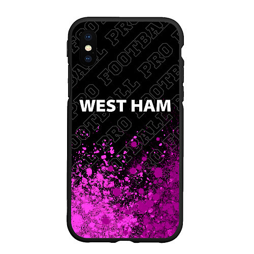 Чехол iPhone XS Max матовый West Ham pro football посередине / 3D-Черный – фото 1