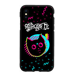 Чехол iPhone XS Max матовый Aerosmith - rock star cat, цвет: 3D-черный