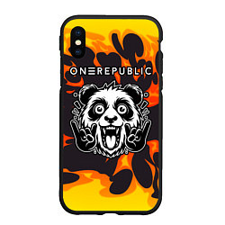 Чехол iPhone XS Max матовый OneRepublic рок панда и огонь