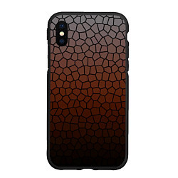 Чехол iPhone XS Max матовый Коричневый градиент мозаика