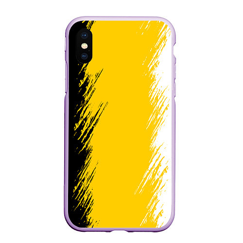 Чехол iPhone XS Max матовый Имперский флаг России штрихи / 3D-Сиреневый – фото 1