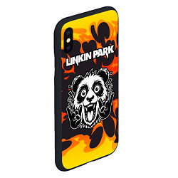 Чехол iPhone XS Max матовый Linkin Park рок панда и огонь, цвет: 3D-черный — фото 2