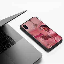 Чехол iPhone XS Max матовый Джон Уик в розовом костюме, цвет: 3D-черный — фото 2