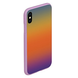 Чехол iPhone XS Max матовый Градиент цвета заката, цвет: 3D-сиреневый — фото 2