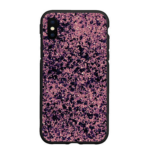 Чехол iPhone XS Max матовый Абстрактный брызги сине-розовый / 3D-Черный – фото 1