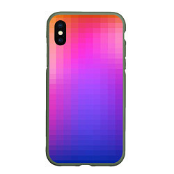 Чехол iPhone XS Max матовый Gradient 8-bit, цвет: 3D-темно-зеленый