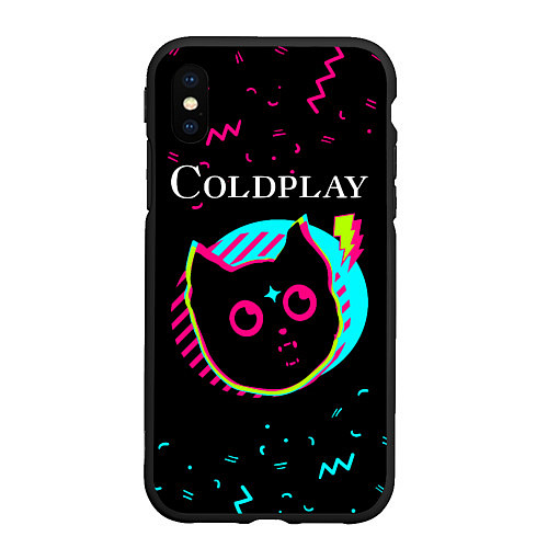 Чехол iPhone XS Max матовый Coldplay - rock star cat / 3D-Черный – фото 1