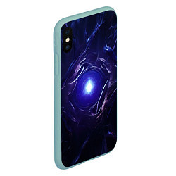 Чехол iPhone XS Max матовый Синее абстрактное сияние, цвет: 3D-мятный — фото 2