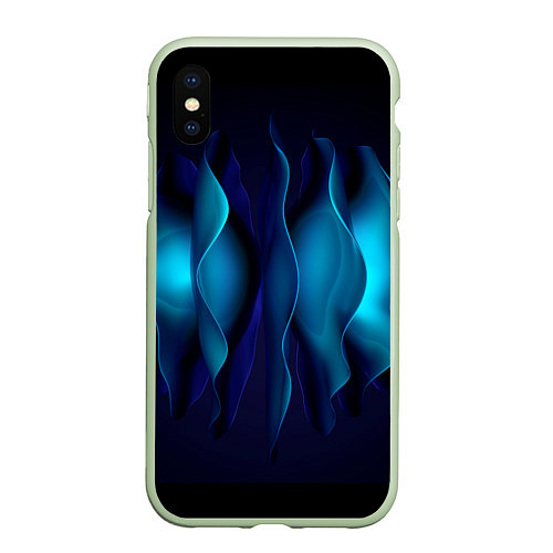 Чехол iPhone XS Max матовый Объемные пластины шаром / 3D-Салатовый – фото 1