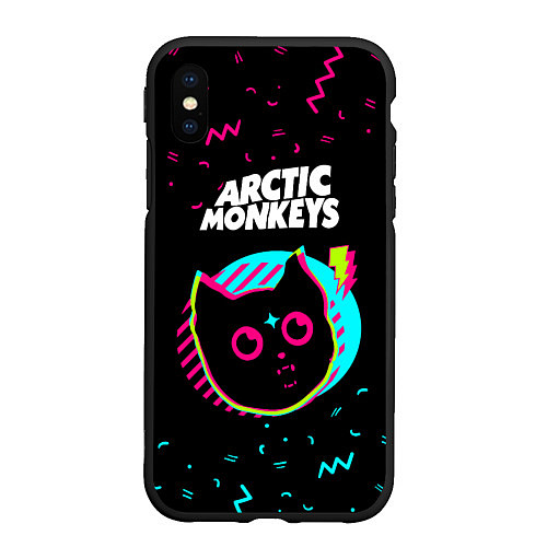 Чехол iPhone XS Max матовый Arctic Monkeys - rock star cat / 3D-Черный – фото 1