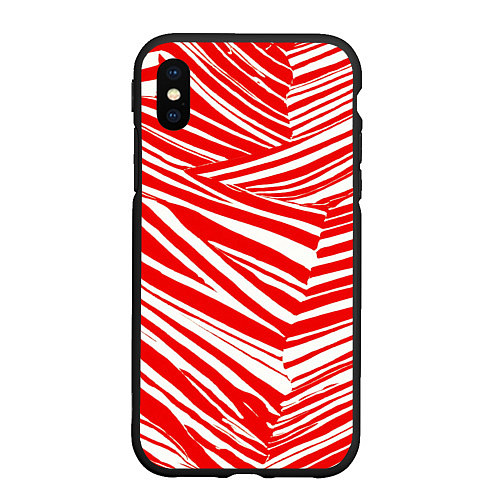 Чехол iPhone XS Max матовый Упавшая полоска / 3D-Черный – фото 1