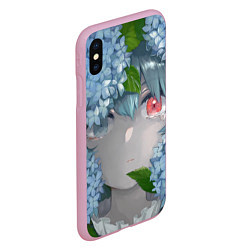 Чехол iPhone XS Max матовый Touhou Project Когаса Татара слёзы на глазах, цвет: 3D-розовый — фото 2