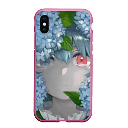 Чехол iPhone XS Max матовый Touhou Project Когаса Татара слёзы на глазах, цвет: 3D-малиновый