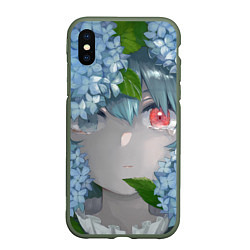 Чехол iPhone XS Max матовый Touhou Project Когаса Татара слёзы на глазах, цвет: 3D-темно-зеленый