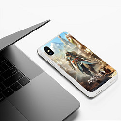 Чехол iPhone XS Max матовый Assassins creed старый город, цвет: 3D-белый — фото 2