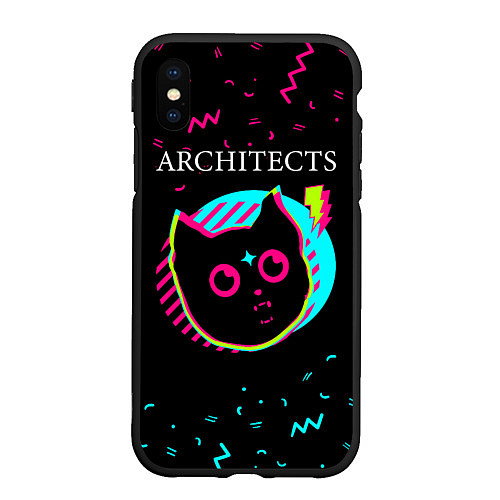 Чехол iPhone XS Max матовый Architects - rock star cat / 3D-Черный – фото 1