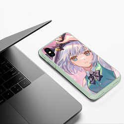 Чехол iPhone XS Max матовый Touhou Project Youmu Konpaku мило, цвет: 3D-салатовый — фото 2