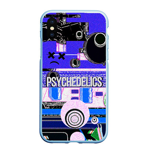 Чехол iPhone XS Max матовый Psychedelics / 3D-Голубой – фото 1