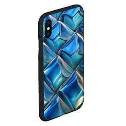 Чехол iPhone XS Max матовый Объемная стеклянная мозаика, цвет: 3D-черный — фото 2