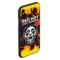 Чехол iPhone XS Max матовый Red Hot Chili Peppers рок панда и огонь, цвет: 3D-черный — фото 2