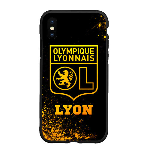 Чехол iPhone XS Max матовый Lyon - gold gradient / 3D-Черный – фото 1