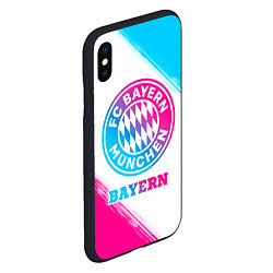 Чехол iPhone XS Max матовый Bayern neon gradient style, цвет: 3D-черный — фото 2