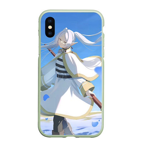 Чехол iPhone XS Max матовый Sousou no Frieren Фрирен beautiful smile / 3D-Салатовый – фото 1