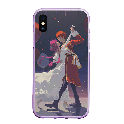 Чехол iPhone XS Max матовый Sousou no Frieren Fern Stark Love dance / 3D-Сиреневый – фото 1