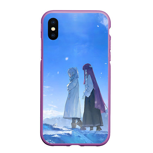 Чехол iPhone XS Max матовый Sousou no Frieren Fern Stark Kraft / 3D-Фиолетовый – фото 1