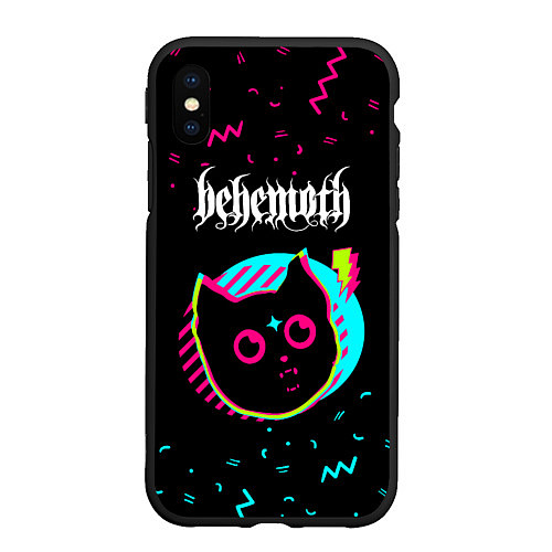 Чехол iPhone XS Max матовый Behemoth - rock star cat / 3D-Черный – фото 1