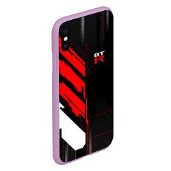 Чехол iPhone XS Max матовый Nissan GTR - Cyber, цвет: 3D-сиреневый — фото 2