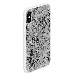 Чехол iPhone XS Max матовый Текстура камень светло-серый, цвет: 3D-белый — фото 2