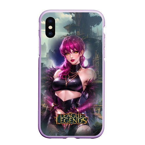 Чехол iPhone XS Max матовый League Of Legends Akali Kda / 3D-Сиреневый – фото 1