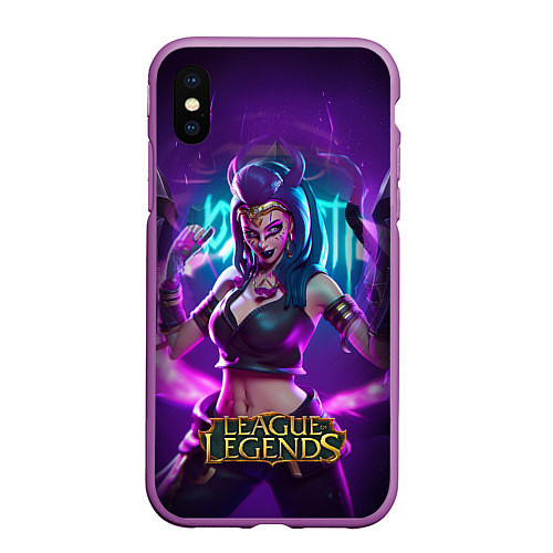 Чехол iPhone XS Max матовый League Of Legends Akali Kda / 3D-Фиолетовый – фото 1