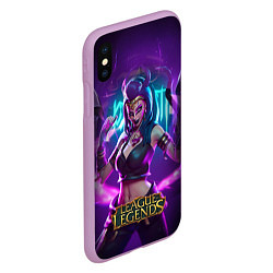 Чехол iPhone XS Max матовый League Of Legends Akali Kda, цвет: 3D-сиреневый — фото 2