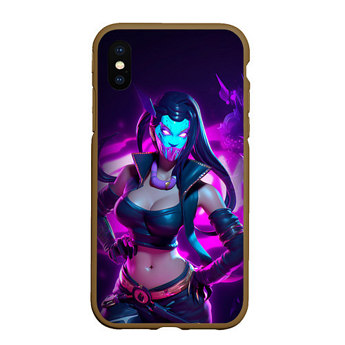 Чехол iPhone XS Max матовый League of Legends Kaisa Kda style / 3D-Коричневый – фото 1