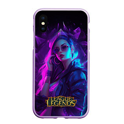 Чехол iPhone XS Max матовый League of Legends Kaisa Kda style, цвет: 3D-сиреневый