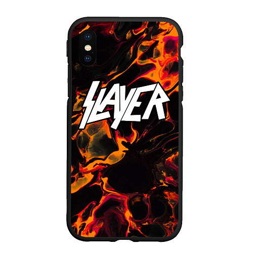 Чехол iPhone XS Max матовый Slayer red lava / 3D-Черный – фото 1