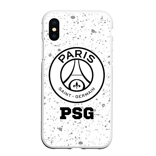 Чехол iPhone XS Max матовый PSG sport на светлом фоне / 3D-Белый – фото 1