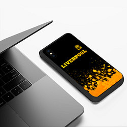 Чехол iPhone XS Max матовый Liverpool - gold gradient посередине, цвет: 3D-черный — фото 2