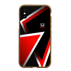 Чехол iPhone XS Max матовый Honda - красные треугольники
