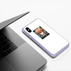 Чехол iPhone XS Max матовый Anime boy, цвет: 3D-светло-сиреневый — фото 2