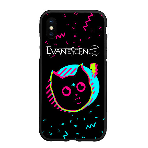Чехол iPhone XS Max матовый Evanescence - rock star cat / 3D-Черный – фото 1