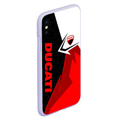 Чехол iPhone XS Max матовый Ducati moto - красная униформа, цвет: 3D-светло-сиреневый — фото 2